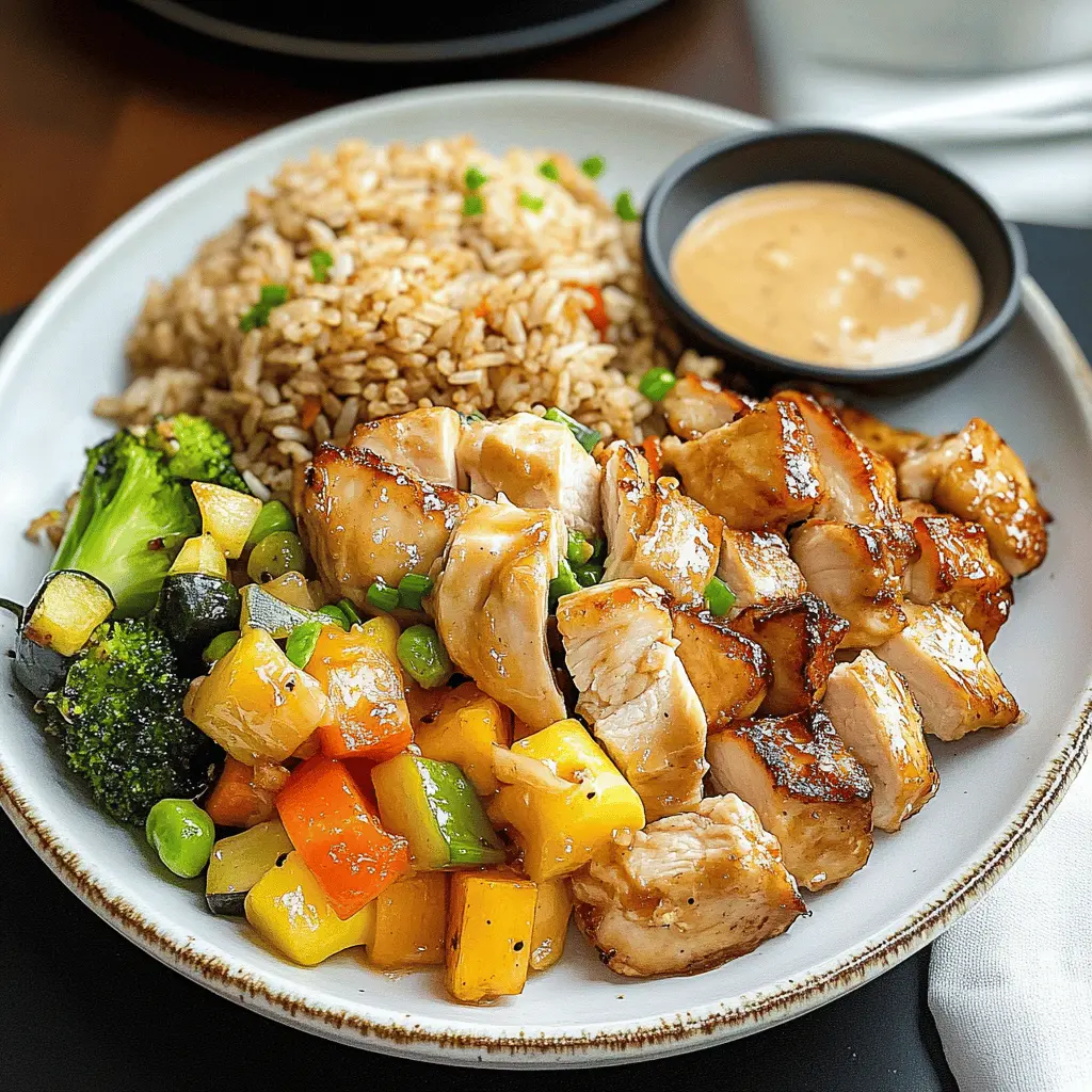 Easy Hibachi Chicken with Fried Rice and Veggies