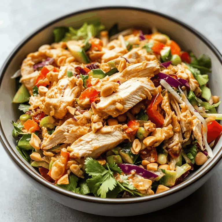 Easy Thai Chicken Salad with Creamy Peanut Dressing