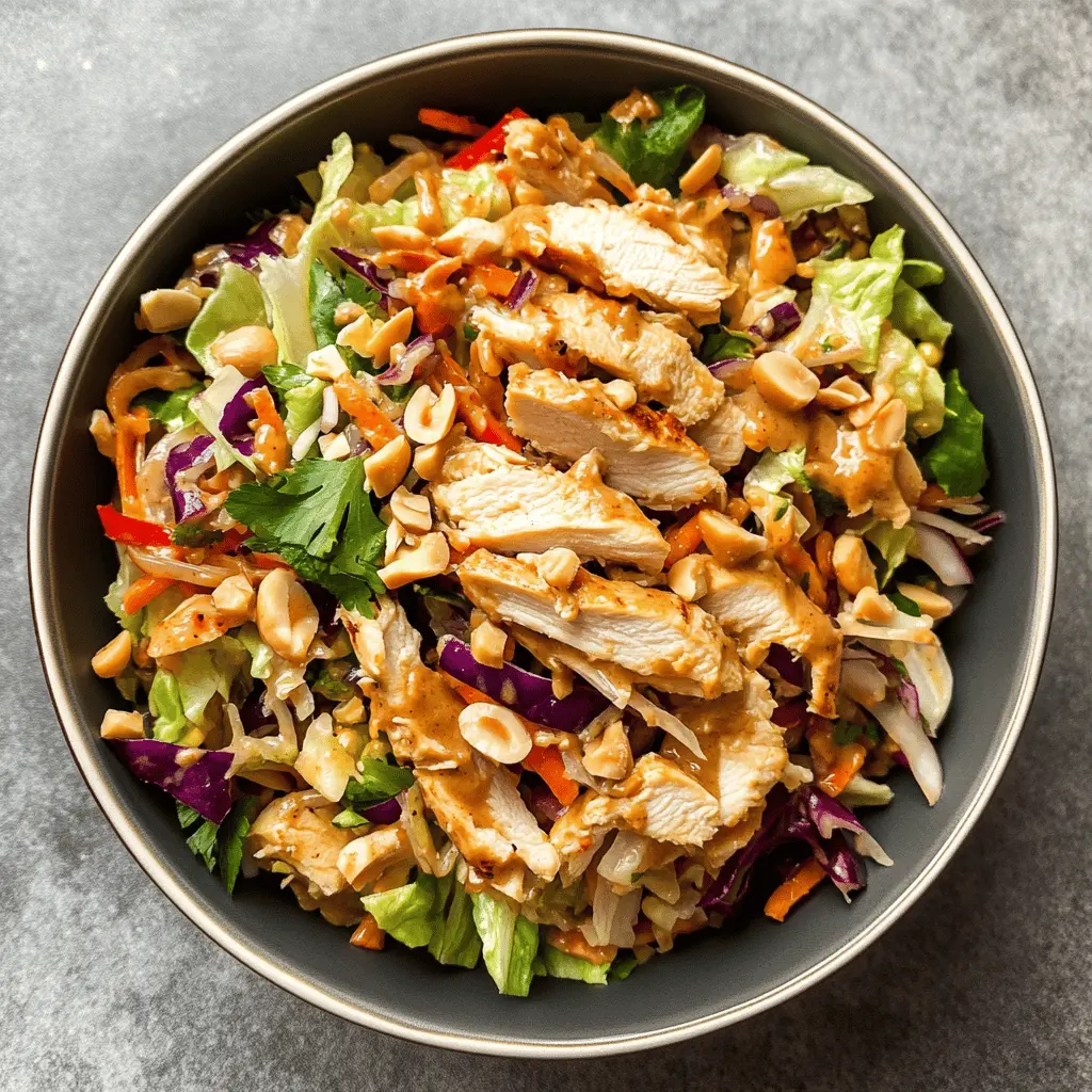 Easy Thai Chicken Salad with Creamy Peanut Dressing