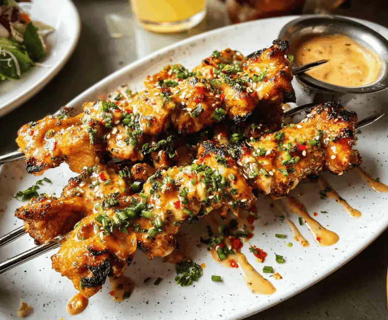 Easy Bang Bang Chicken Skewers with Spicy Sauce