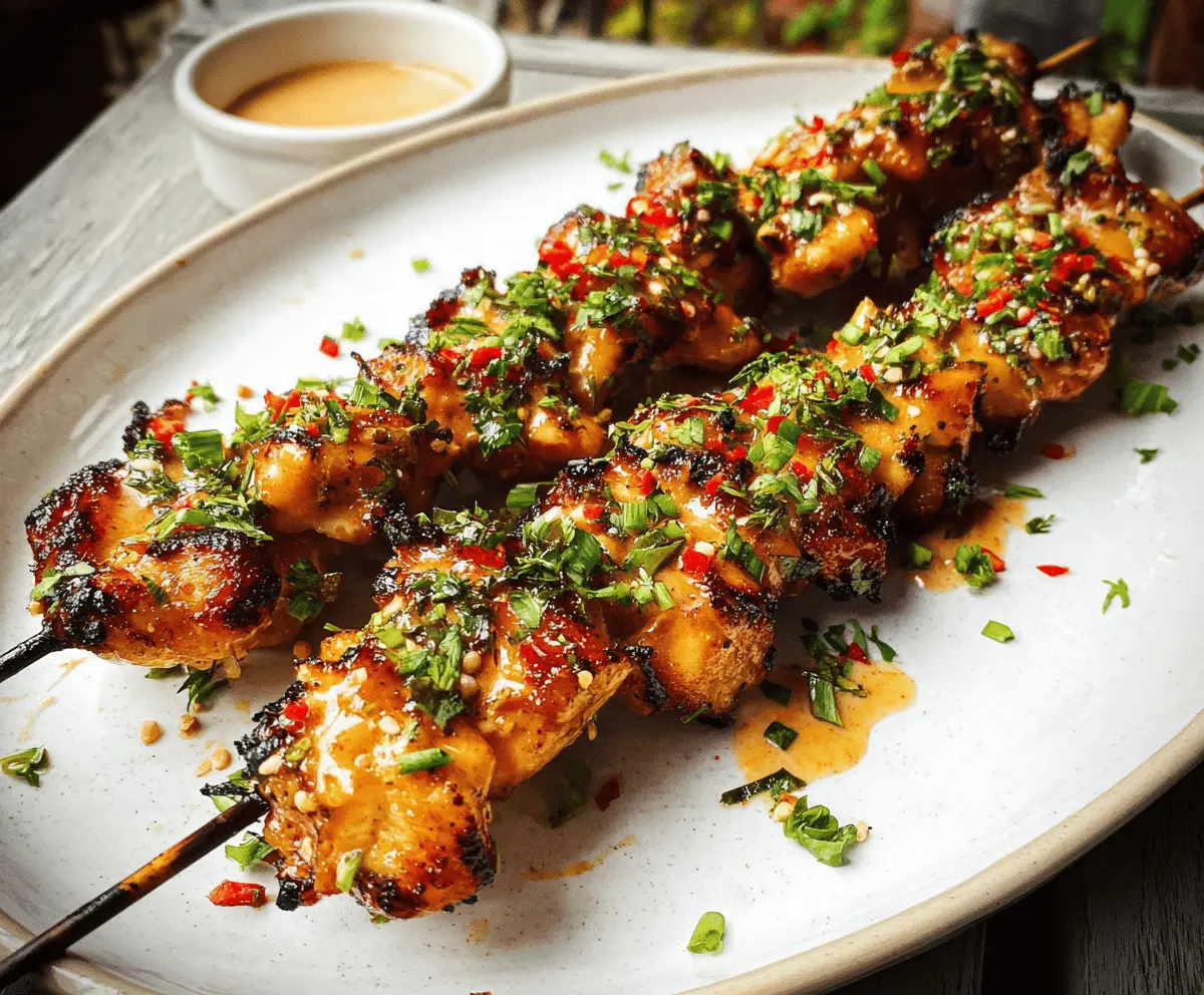 Easy Bang Bang Chicken Skewers with Spicy Sauce