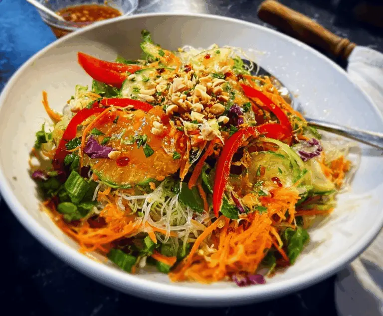 Fresh Spring Roll Salad With Spicy Ginger Dressing