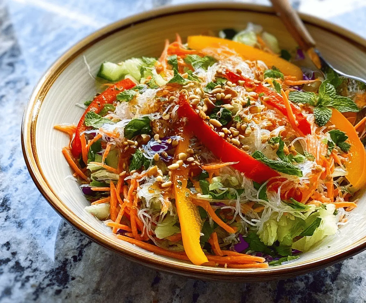 Fresh Spring Roll Salad With Spicy Ginger Dressing