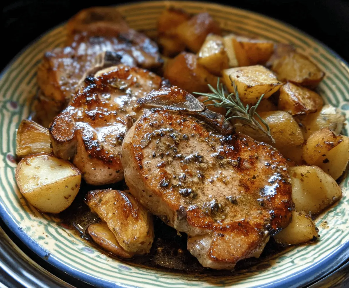 Easy Crock Pot Pork Chops and Potatoes Dinner
