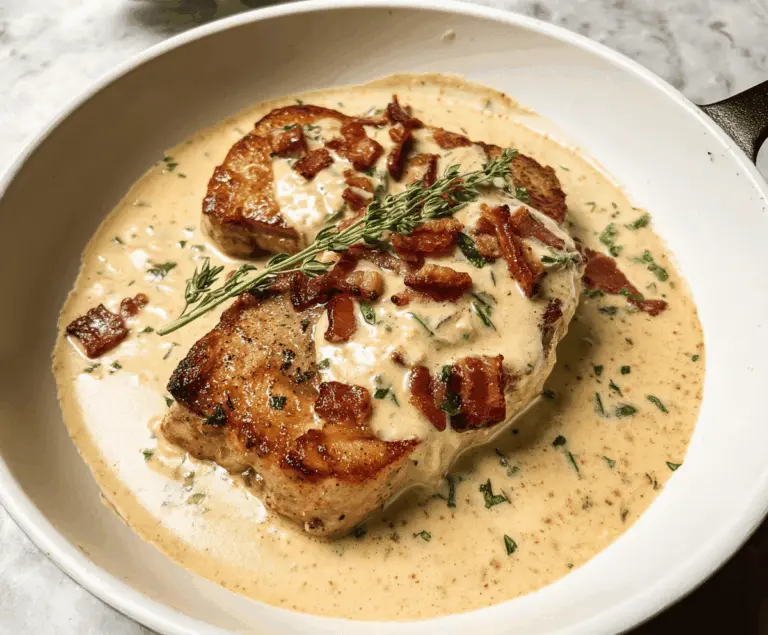 Creamy Bacon Pork Chops Recipe