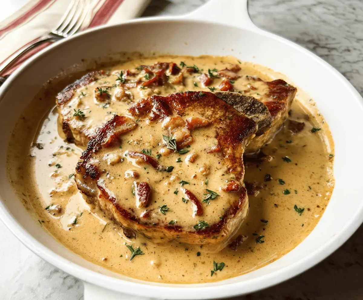 Creamy Bacon Pork Chops Recipe