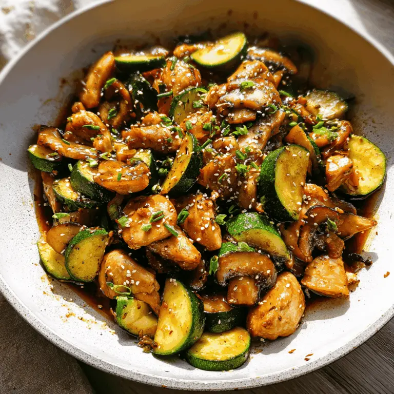Healthy Zucchini Mushroom Chicken Stir Fry Recipe