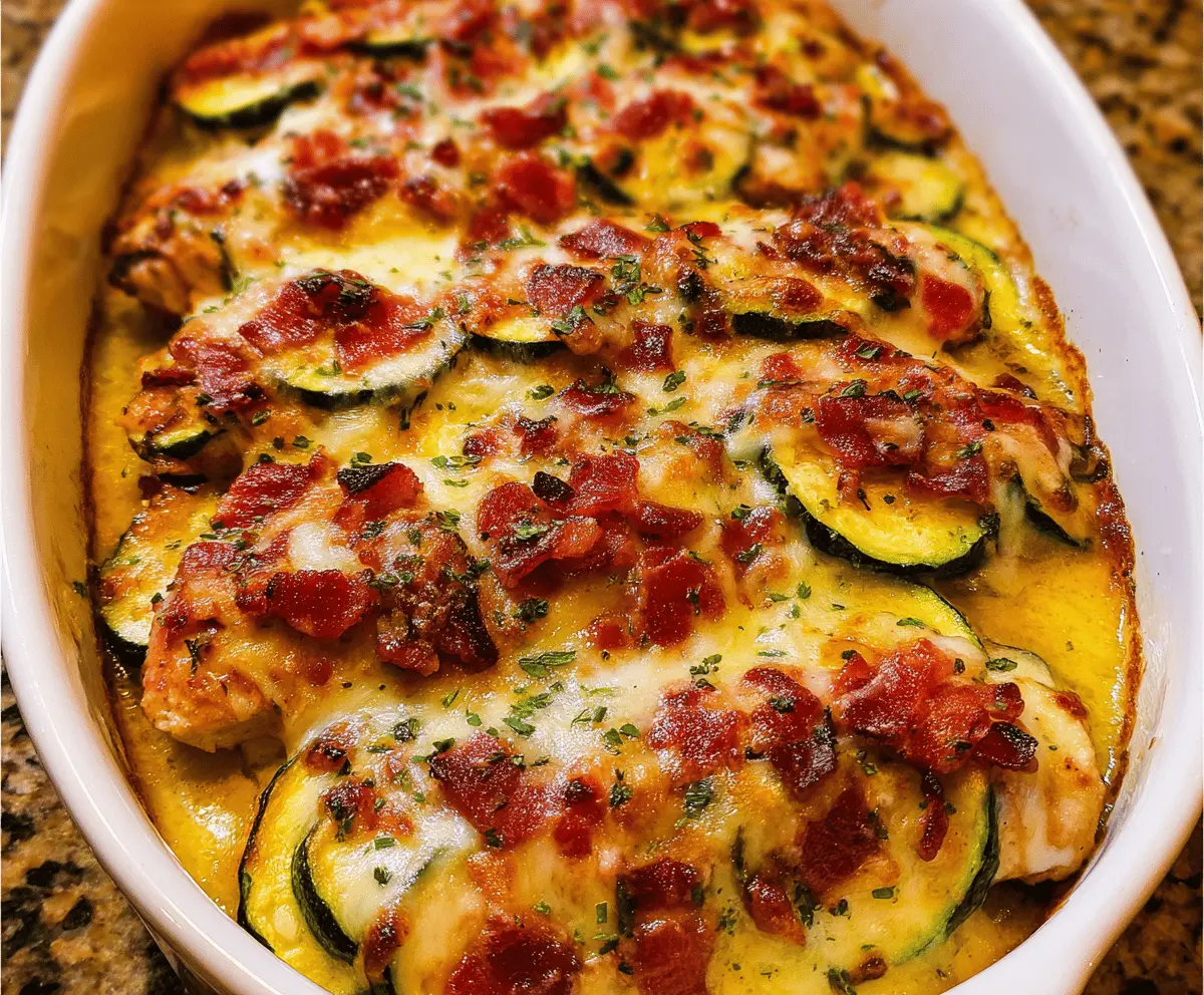 Easy Chicken Zucchini Bake with Bacon