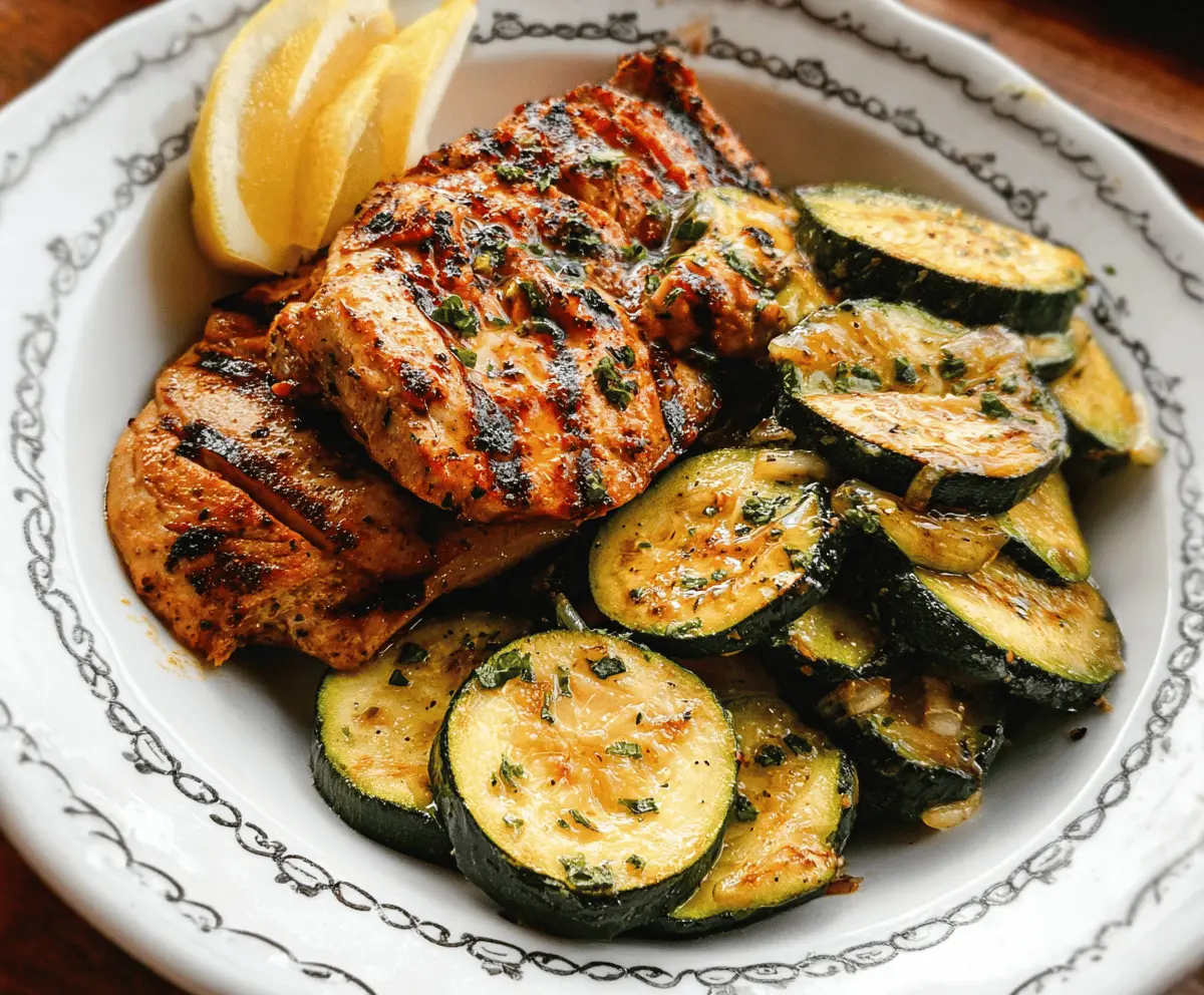 Easy Asado Chicken with Sauteed Lemon Zucchini