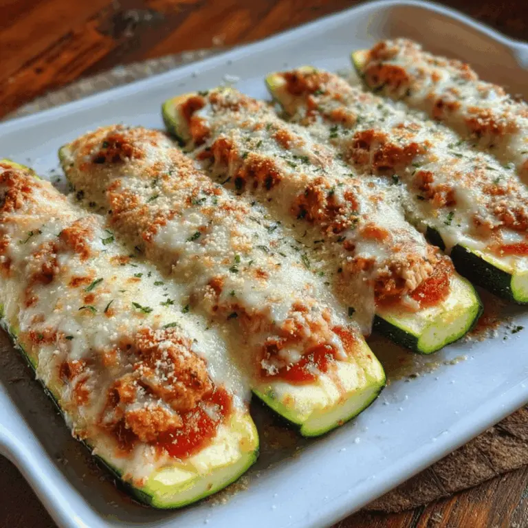 Easy Keto Chicken Parmesan Zucchini Boats