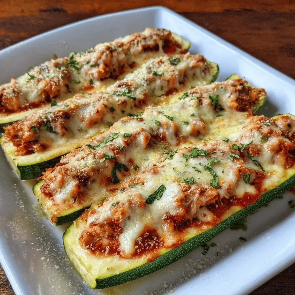 Easy Keto Chicken Parmesan Zucchini Boats
