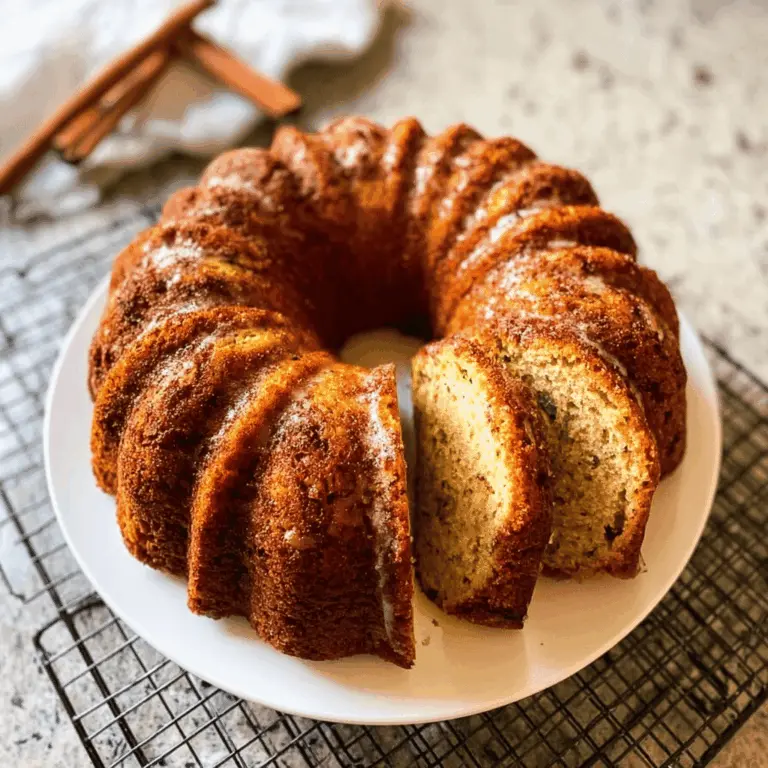 Moist Cinnamon Zucchini Bundt Bread Recipe