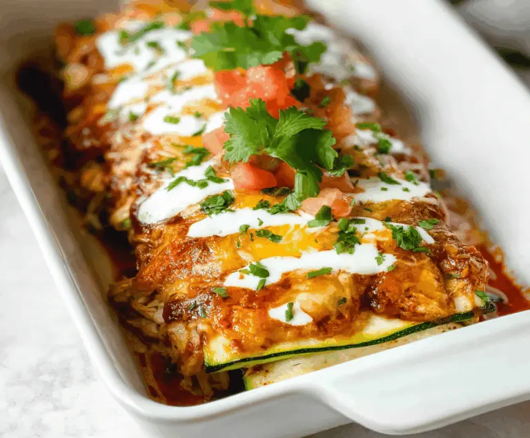 Keto Chicken Zucchini Enchiladas Low Carb Recipe