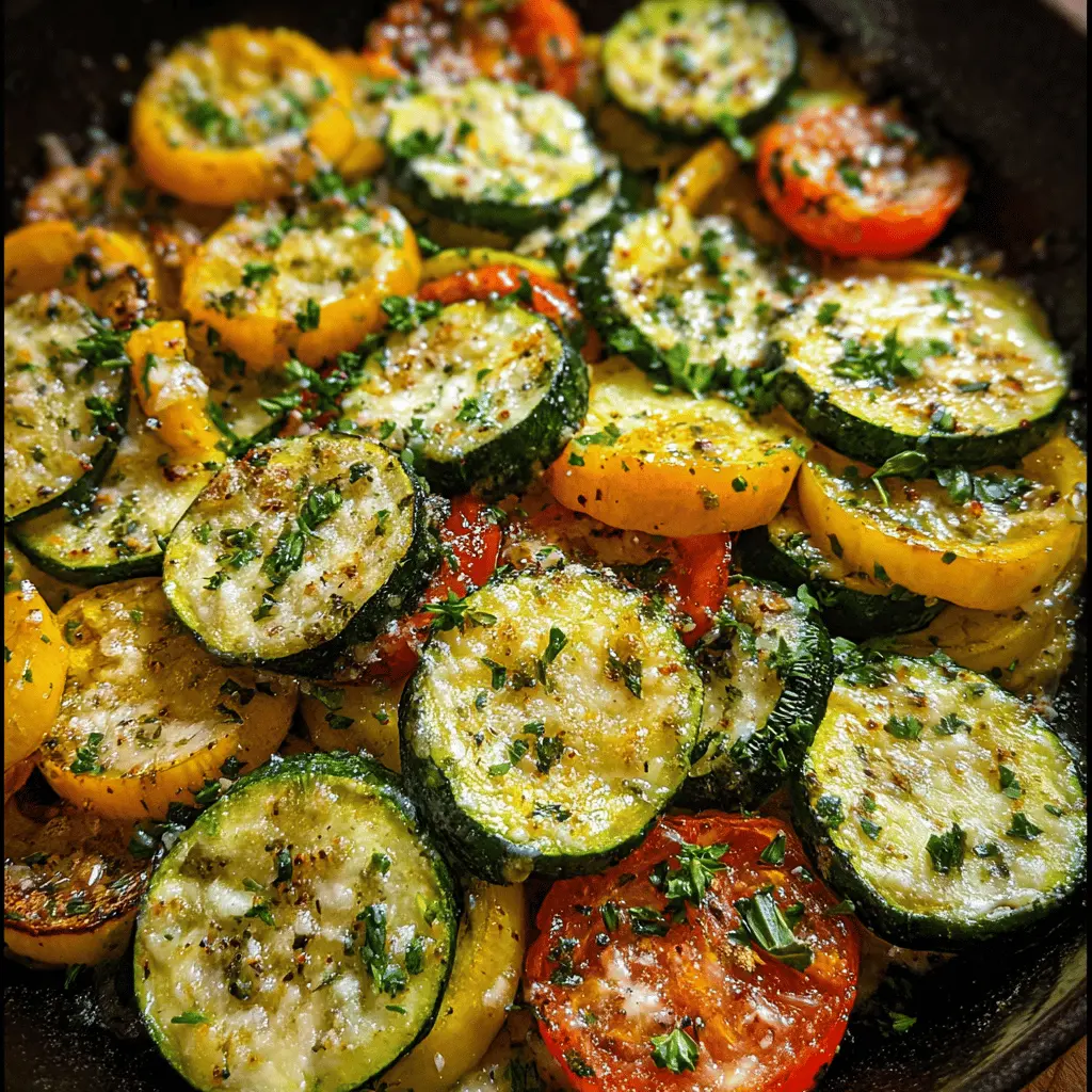 Easy Garlic Parmesan Zucchini and Squash Medley