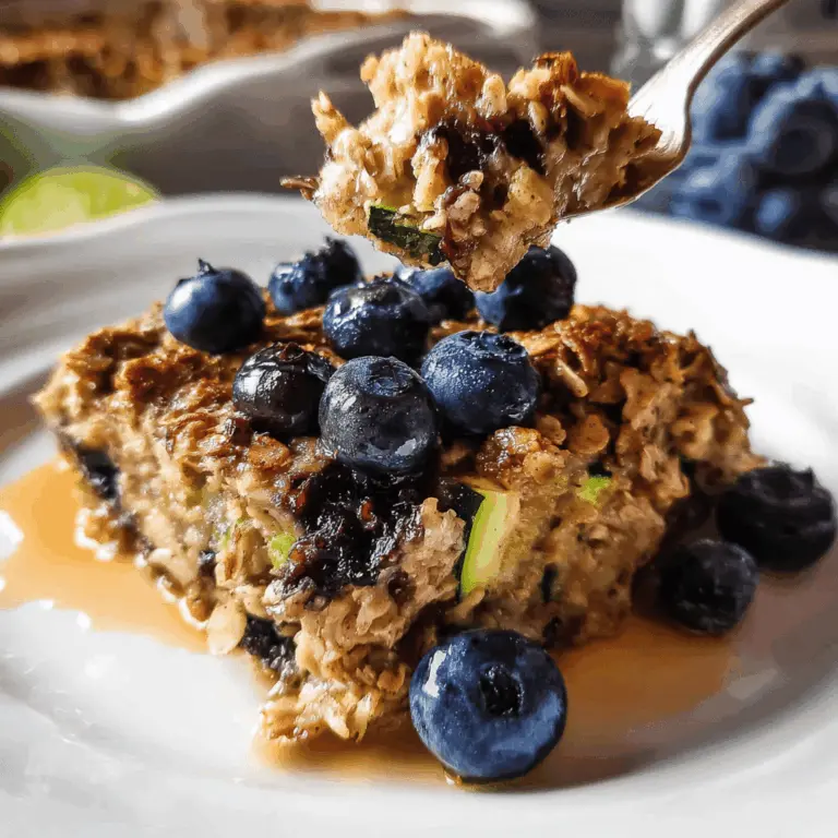 Healthy Zucchini Blueberry Baked Oatmeal Recipe
