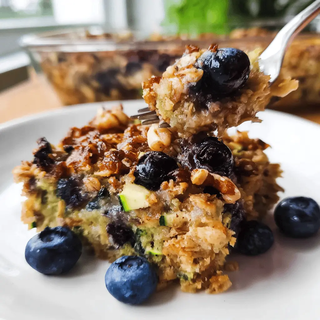 Healthy Zucchini Blueberry Baked Oatmeal Recipe