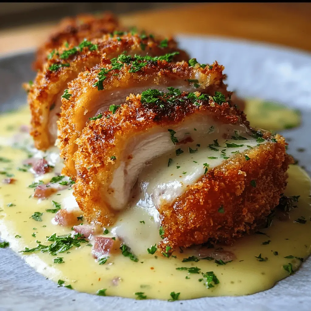 Crispy Creamy Chicken Cordon Bleu with Easy Dijon Sauce