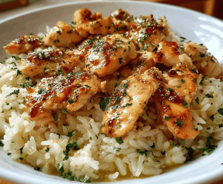 Easy Chicken Scampi with Garlic Parmesan Rice