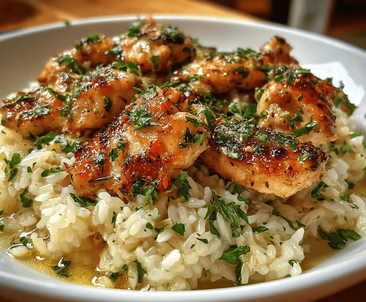Easy Chicken Scampi with Garlic Parmesan Rice