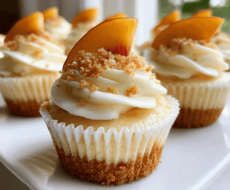 Creamy Peach and Honey Cheesecake Cupcakes