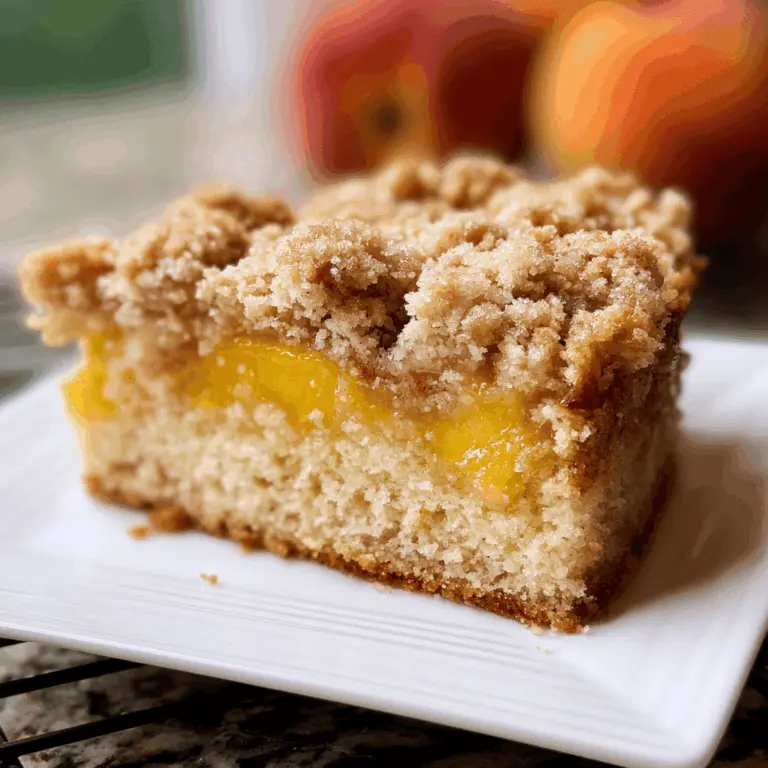 Southern Peach Crumb Cake with Sweet Cinnamon Topping