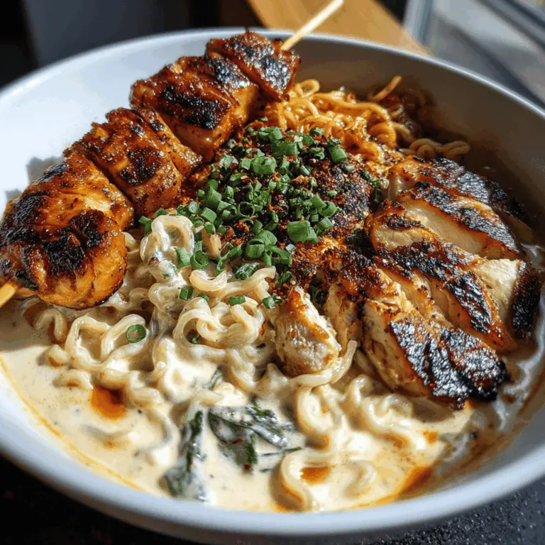 Fiery Chicken Ramen With Creamy Garlic Sauce