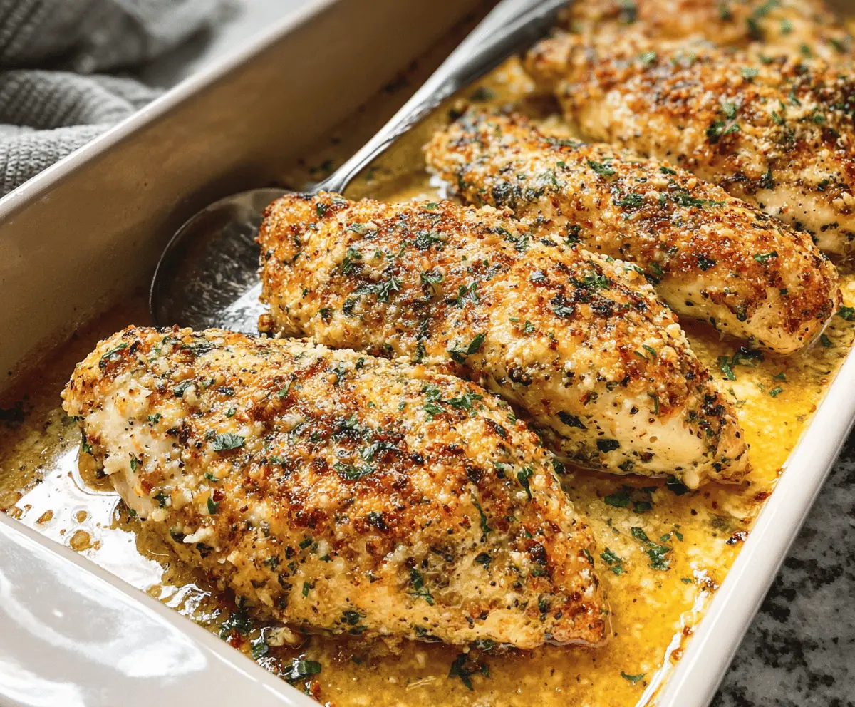 Easy Garlic Parmesan Chicken Bake Recipe