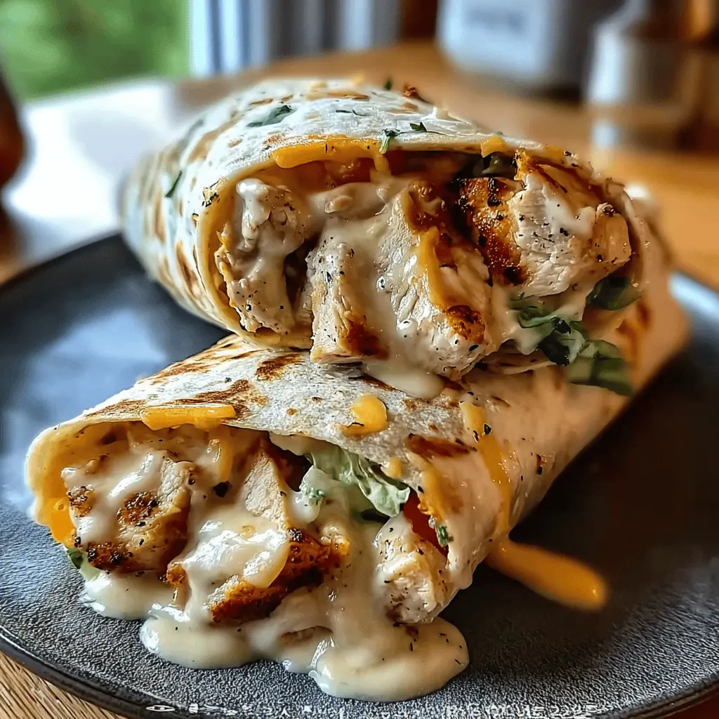 Easy Cheesy Garlic Chicken Wraps Recipe
