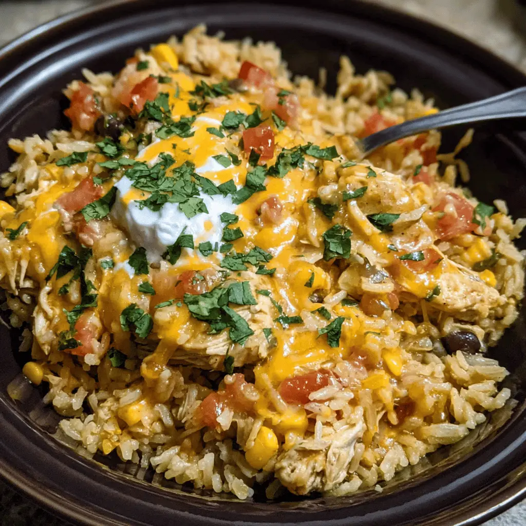 Easy Southwest Crock Pot Chicken and Rice Recipe