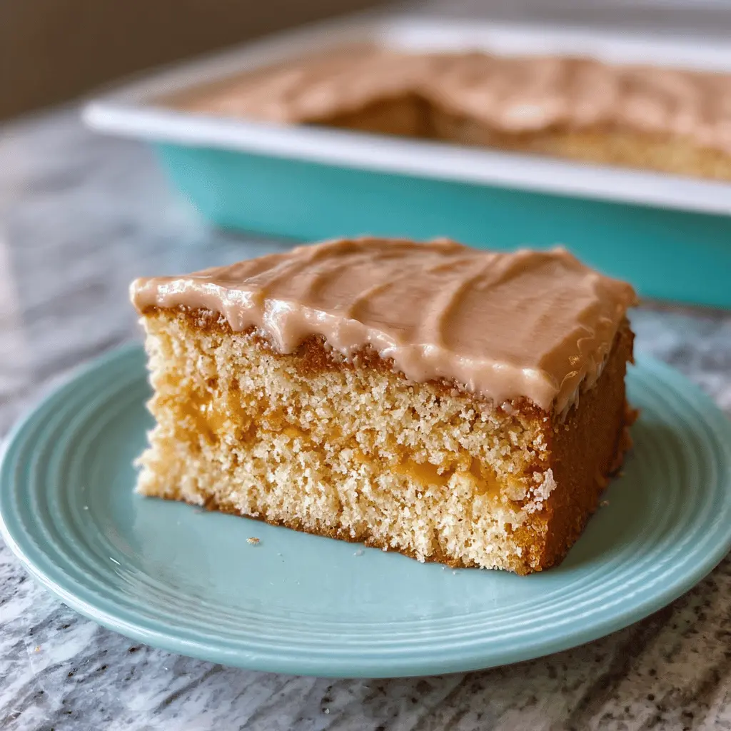 Moist Peach Cake With Brown Sugar Frosting