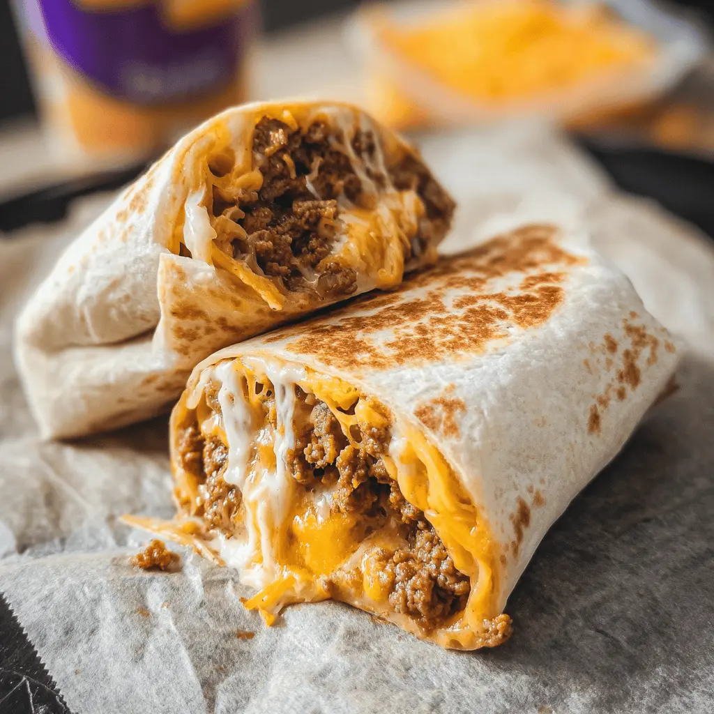 Easy Taco Bell Style Beefy Melt Burrito Recipe