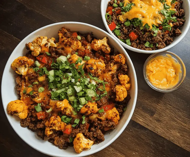 Crispy Chile Beef and Cauliflower Protein Bowls