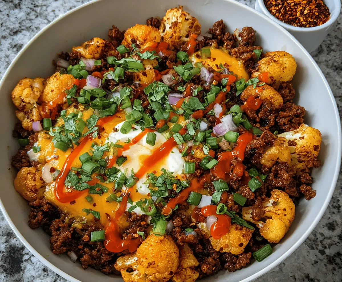 Crispy Chile Beef and Cauliflower Protein Bowls
