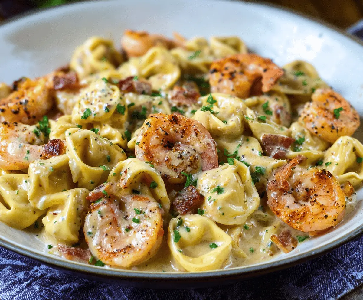 Creamy Shrimp Tortellini Alfredo