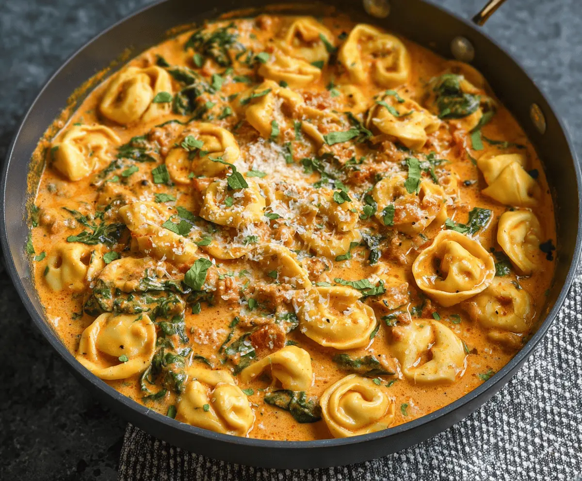 Creamy Spinach Tomato Tortellini