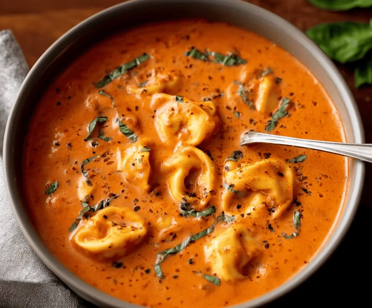 Creamy Tomato Basil Tortellini Soup