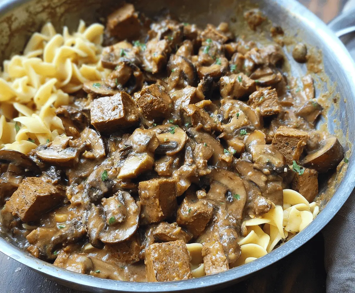 Mushroom and Seitan Stroganoff