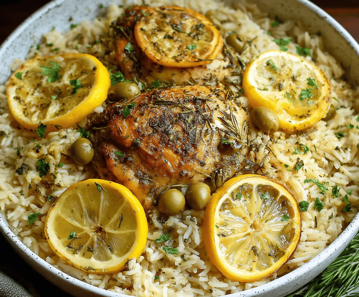 Slow Cooker Lemon Herb Chicken and Rice