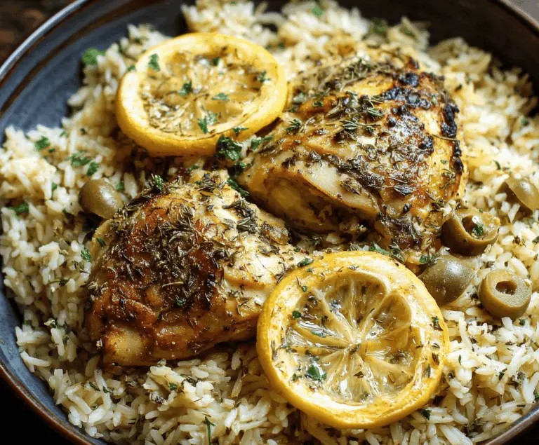 Slow Cooker Lemon Herb Chicken and Rice