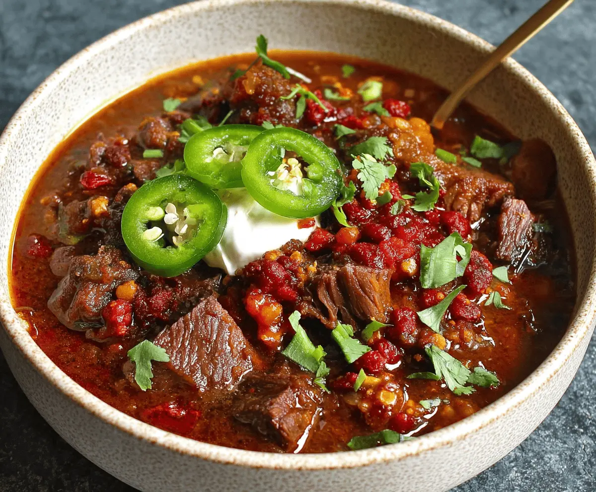 Award Winning Short Rib and Chorizo Chili