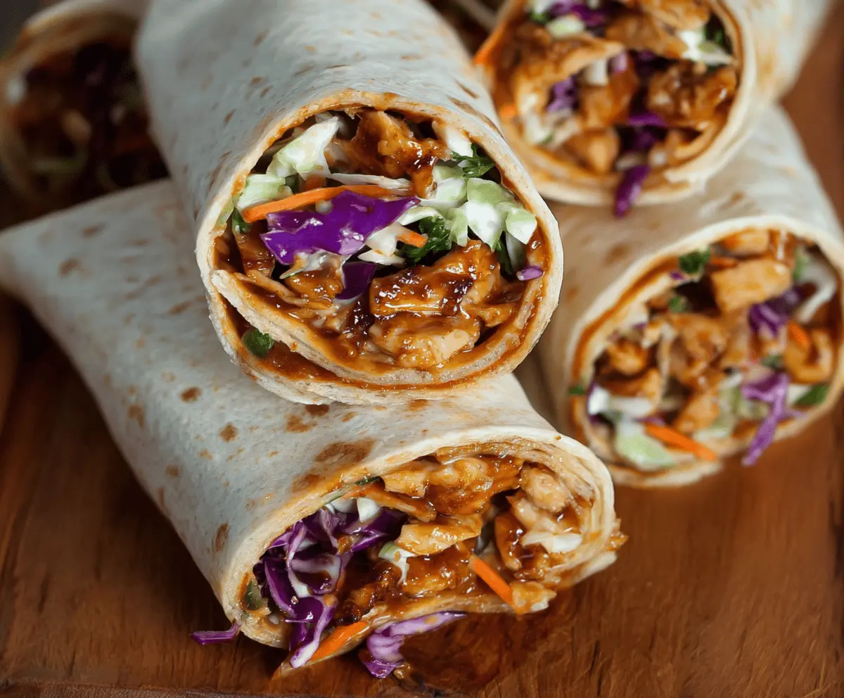 BBQ Chicken Coleslaw Wraps