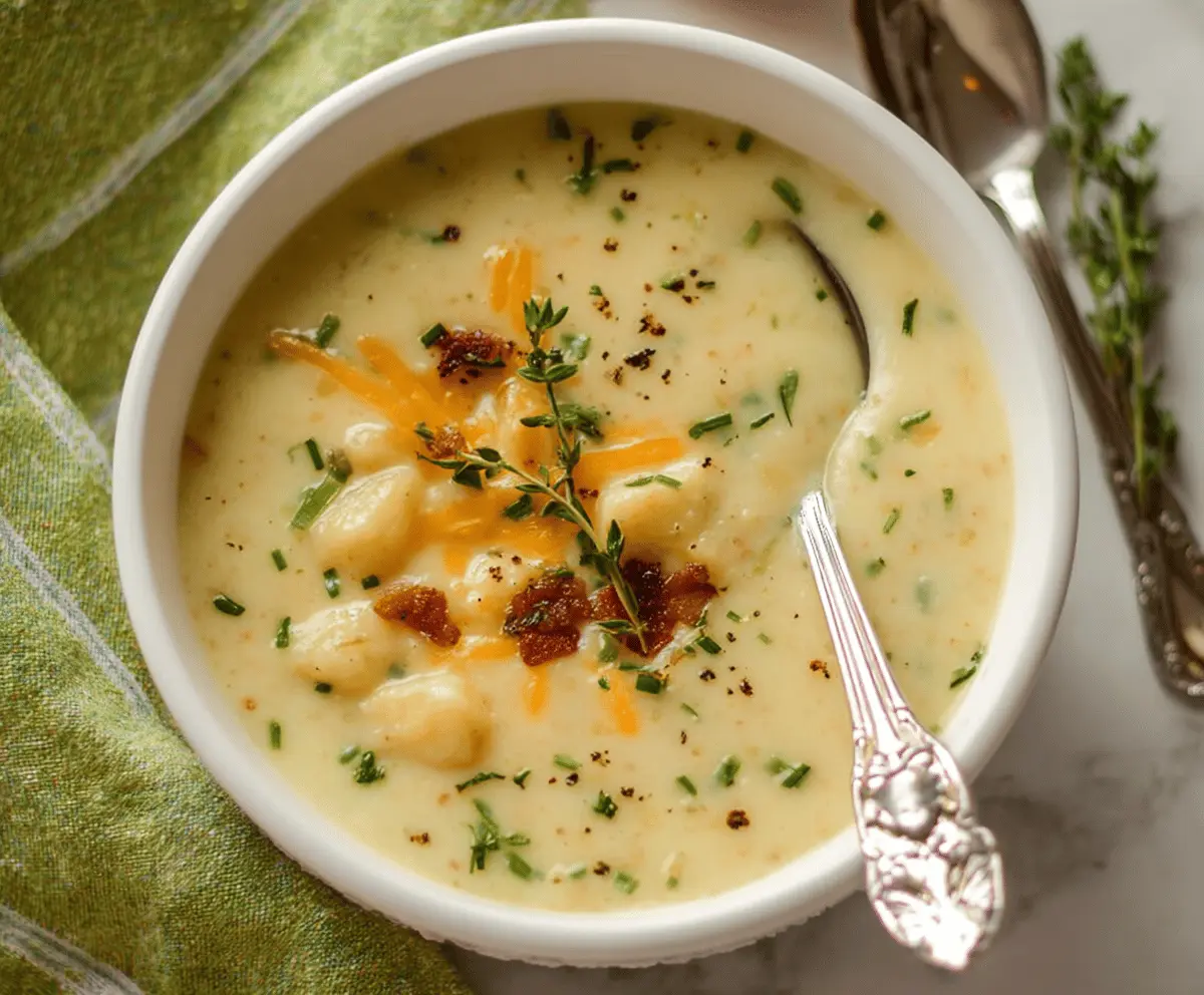 Cheddar Garlic Herb Potato Soup