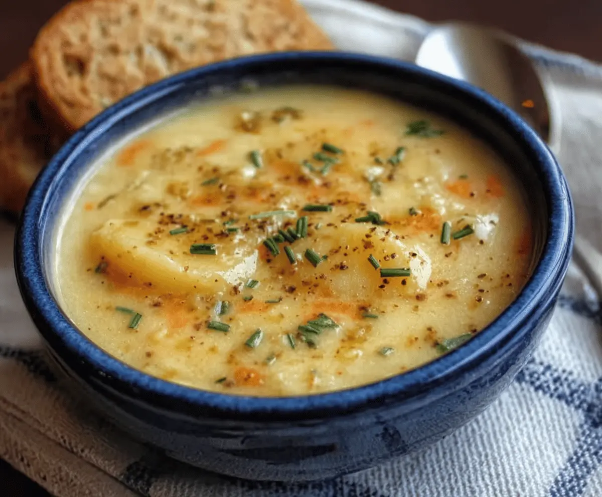 Cheddar Garlic Herb Potato Soup Recipe