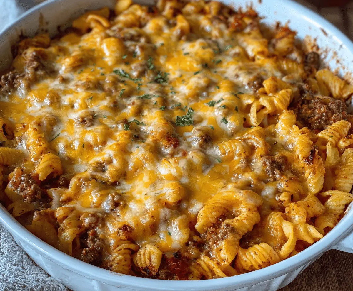 Cheesy Hamburger Casserole Bake for Busy Weeknights