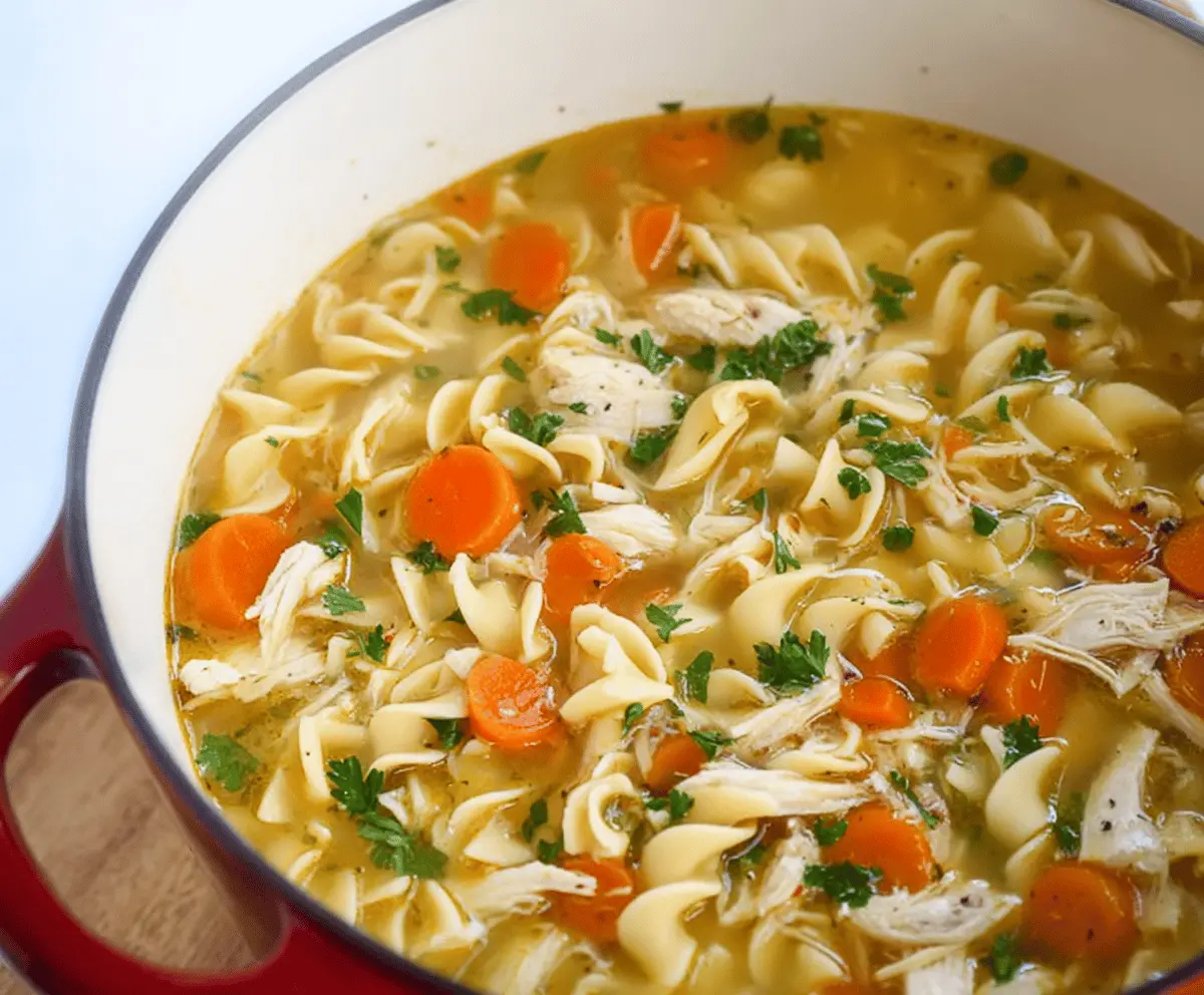 CopyCat Panera Bread Chicken Noodle Soup Recipe - Easy & Flavorful Homemade Comfort Soup