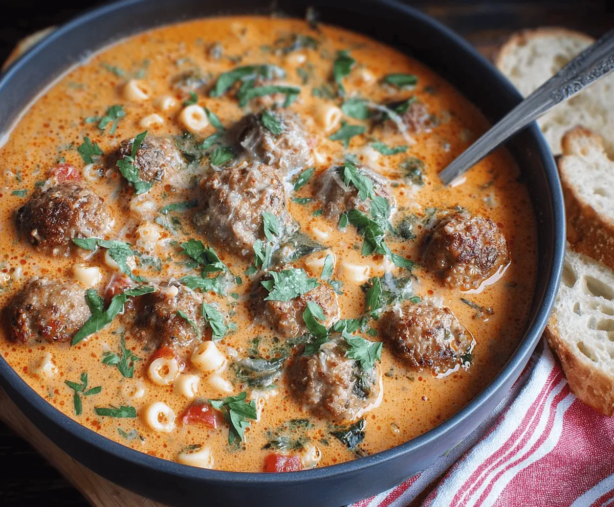 Creamy Italian Meatball Soup