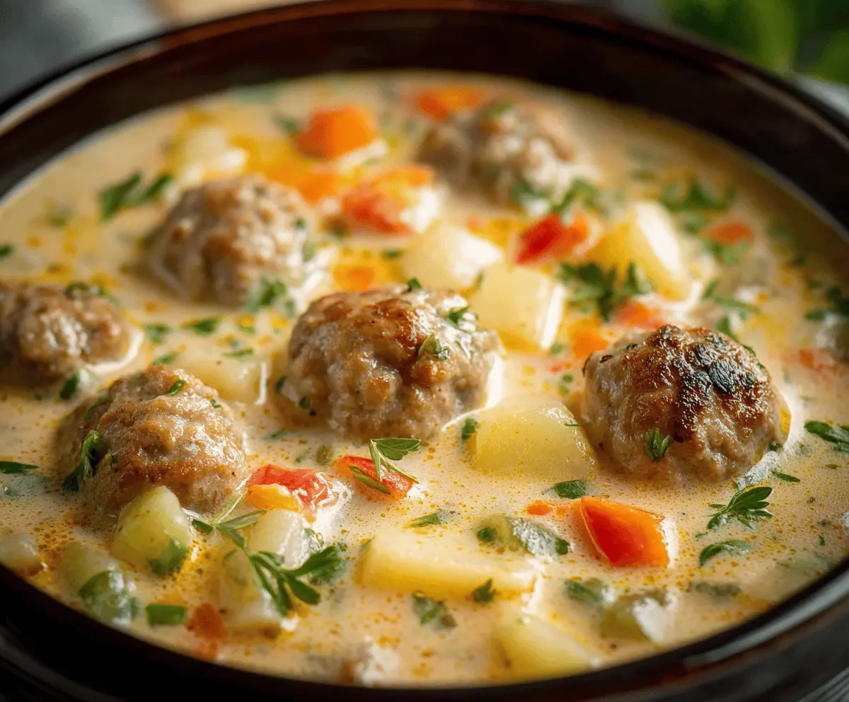 Creamy Meatball Soup