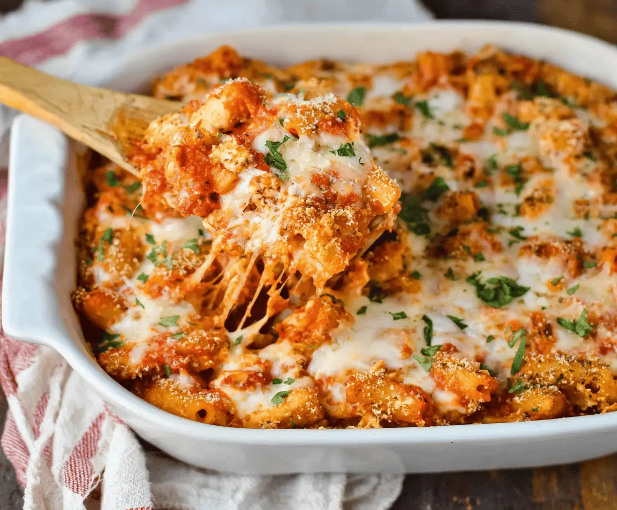 Dump-and-Bake Chicken Parmesan Casserole