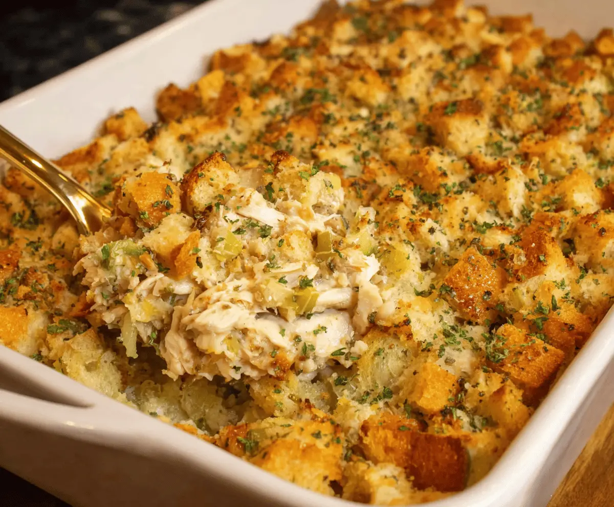 Easy Chicken & Stuffing Casserole