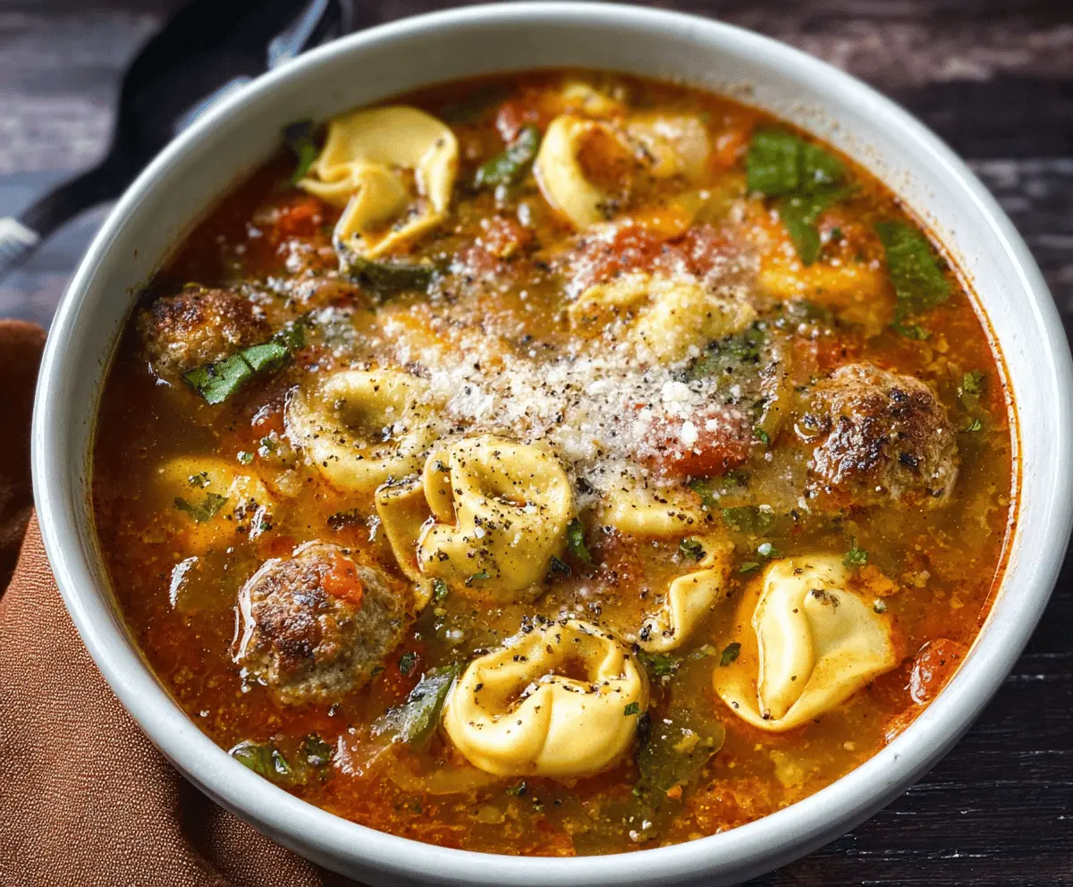 Meatball Soup with Cheese Tortellini Recipe